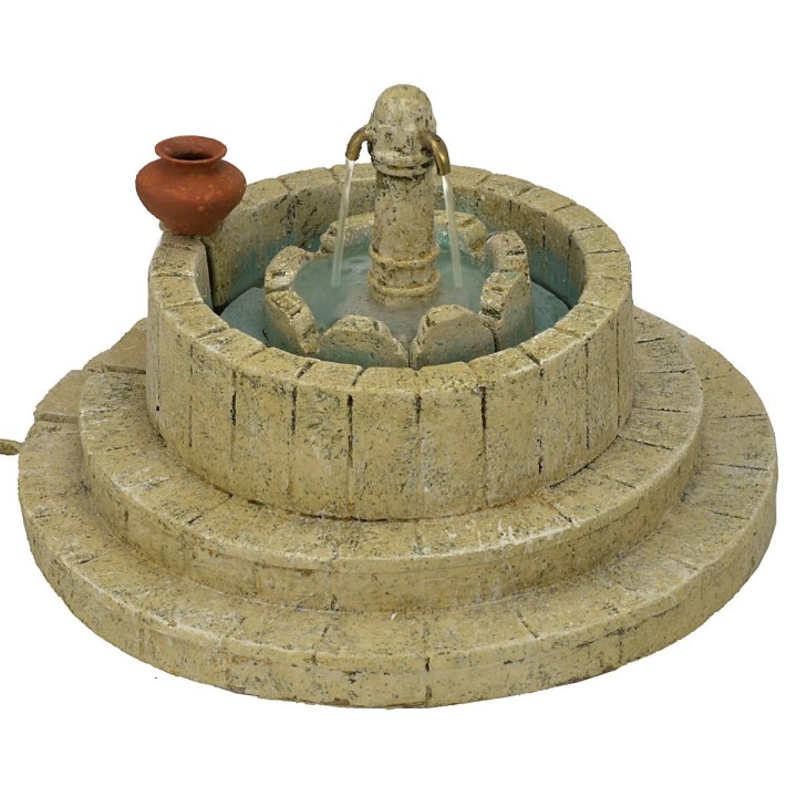 Fontana presepe con colonna a 3 uscite d'acqua funzionante