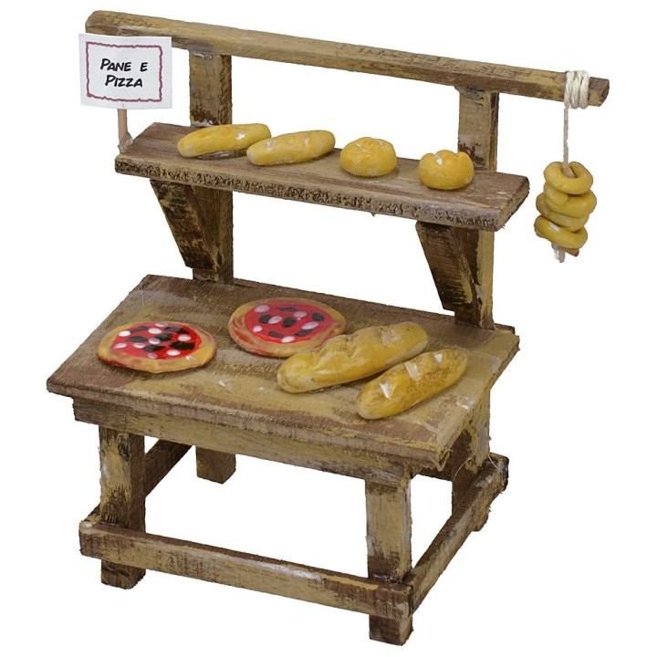 Banquete con pan y pizzas cm 11x6x10,5 h