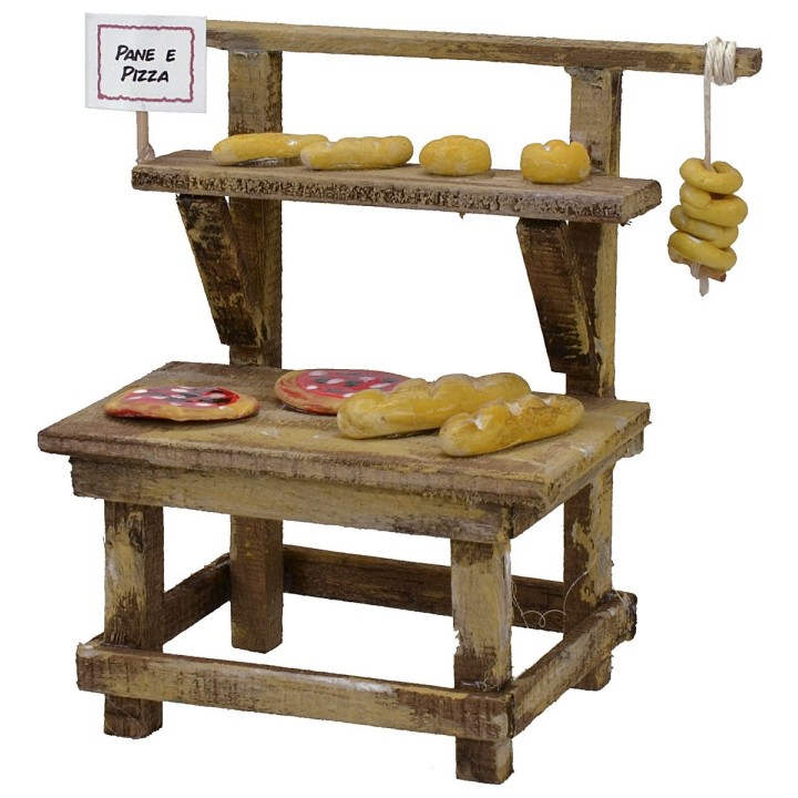 Banquete con pan y pizzas cm 11x6x10,5 h