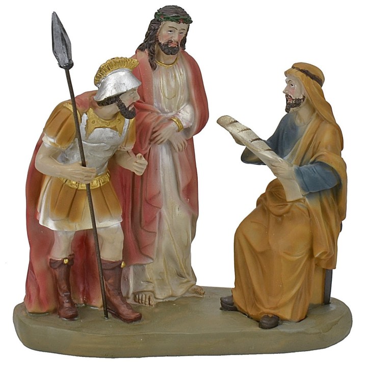 Scena processo a Gesù cm 13 statue pasquali