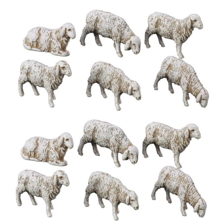 Set of 12 sheep for statues cm 6 Landi Moranduzzo