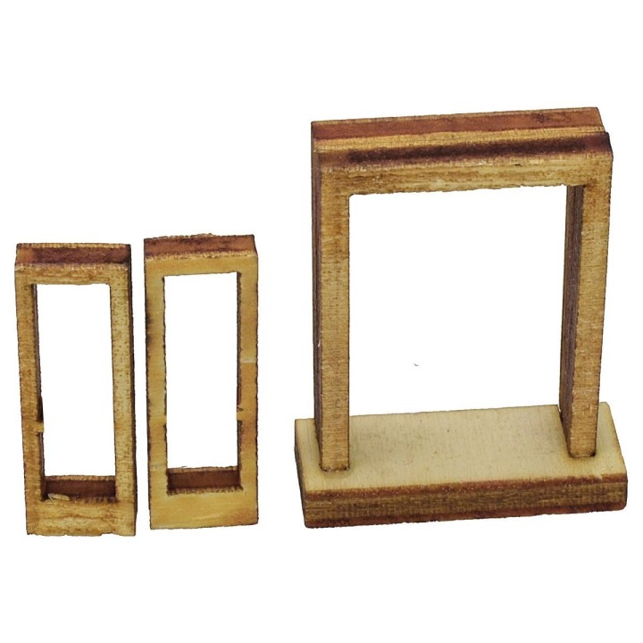 Ventana con marco de madera cm 2,7x1x3,4 h