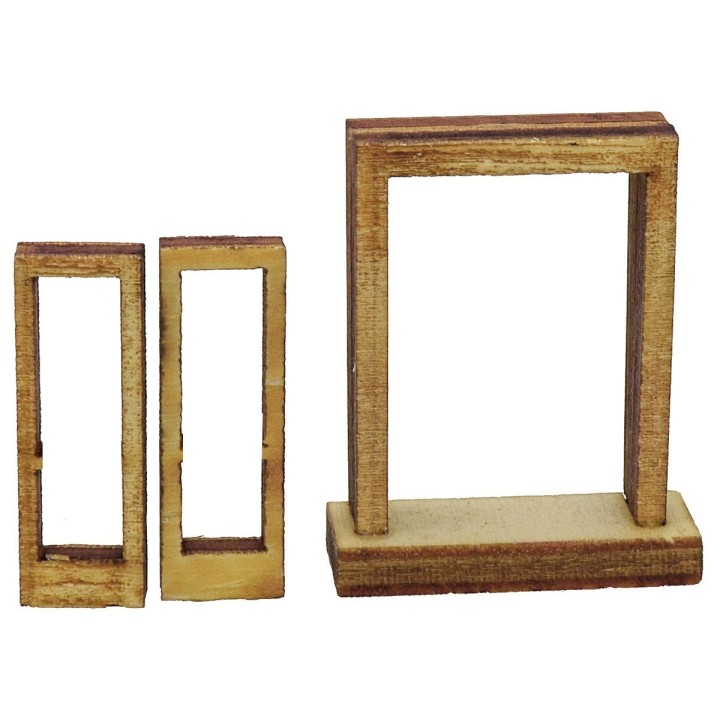Ventana con marco de madera cm 2,7x1x3,4 h