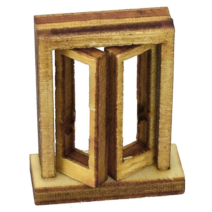 Ventana con marco de madera cm 2,7x1x3,4 h