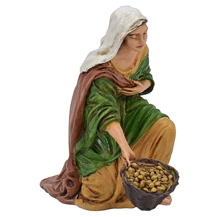 Woman with basket 13 cm Pigini series