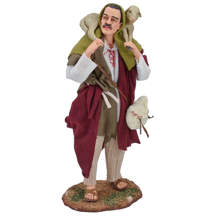 Shepherd with lamb on shoulders 30 cm Pigini