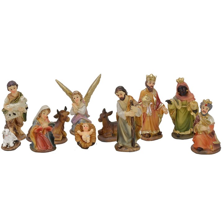 Set Natividad 11 figuras 5 cm en resina para Pesebre