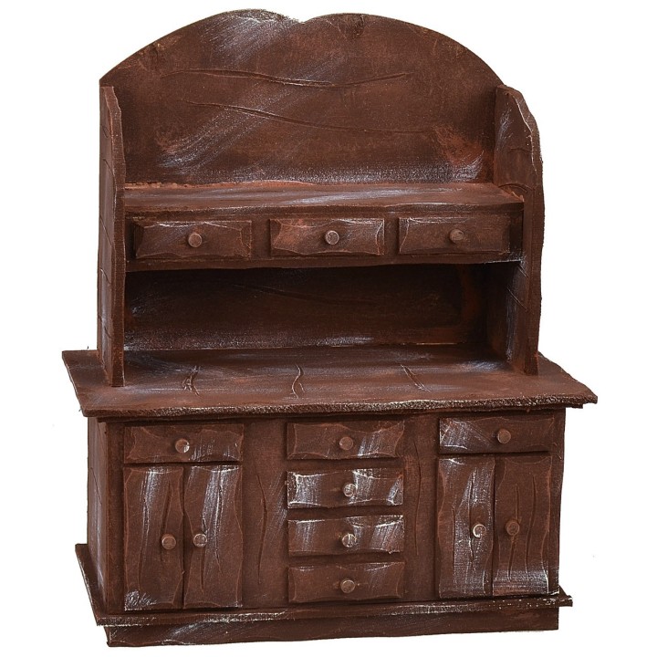 Aparador de madera envejecida cm 25,5x13,5x32,2 h