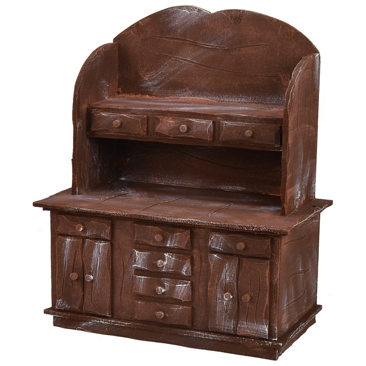 Aparador de madera envejecida cm 25,5x13,5x32,2 h