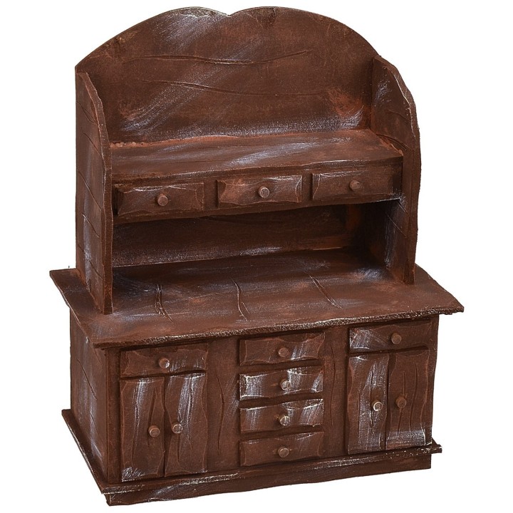 Aparador de madera envejecida cm 25,5x13,5x32,2 h