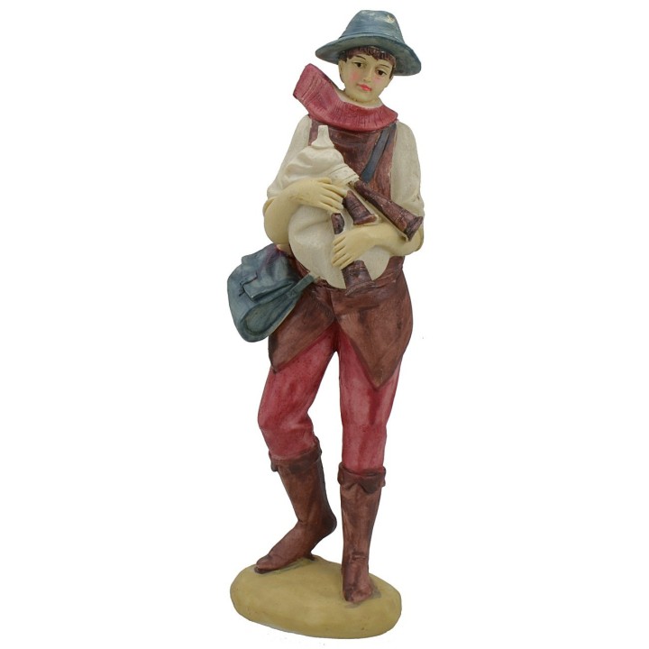 Ragazzo con zampogna in resina 30 cm