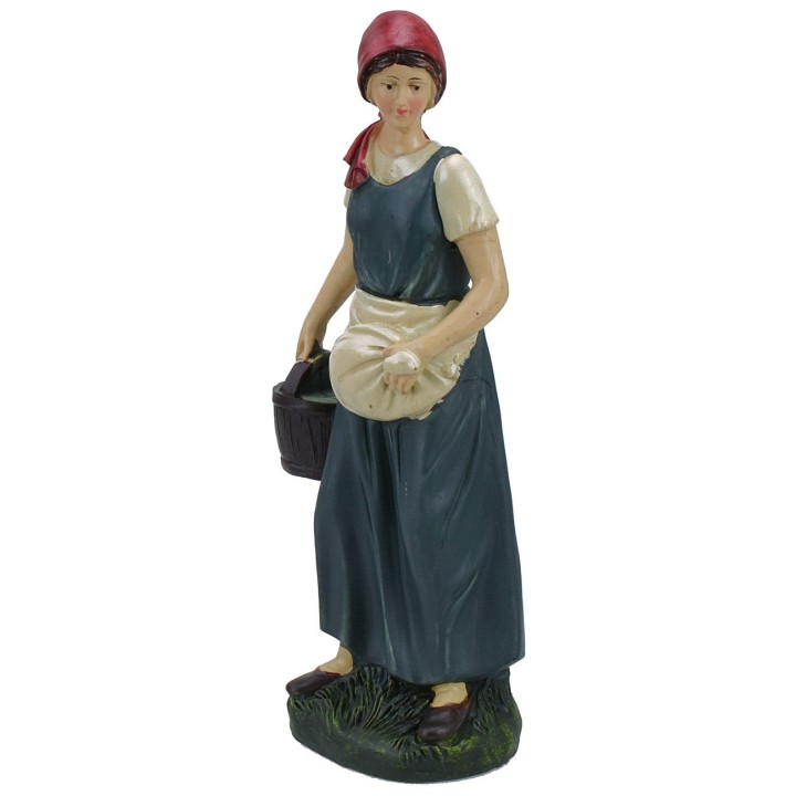 Mujer con cubo de resina de 30 cm.