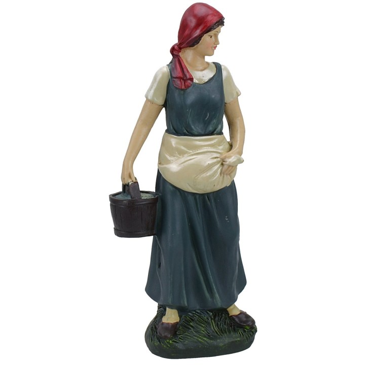Donna con secchio in resina 30 cm