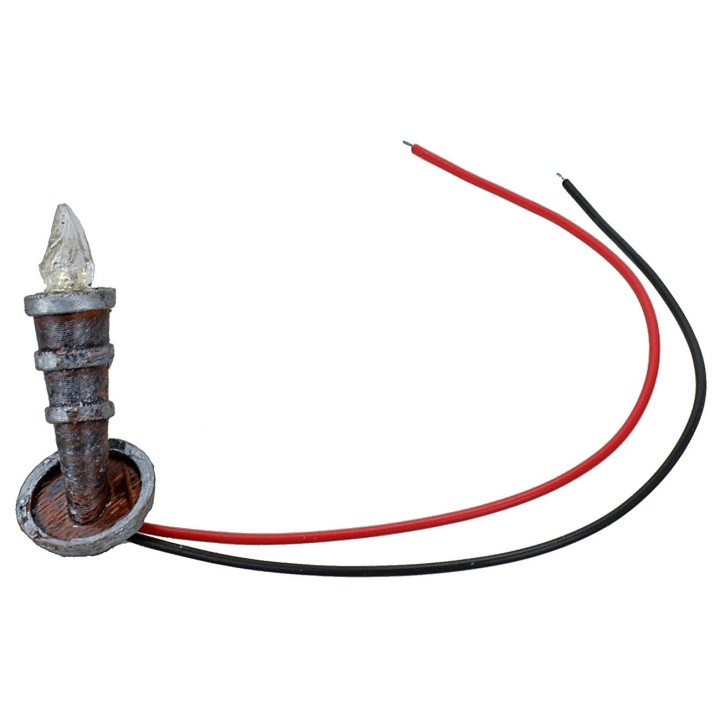 Antorcha h 3,7 cm parpadeante con led rojo 12 v.