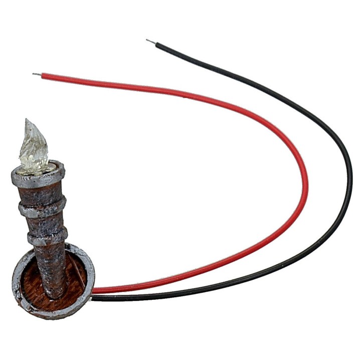 Antorcha h 3,7 cm parpadeante con led rojo 12 v.