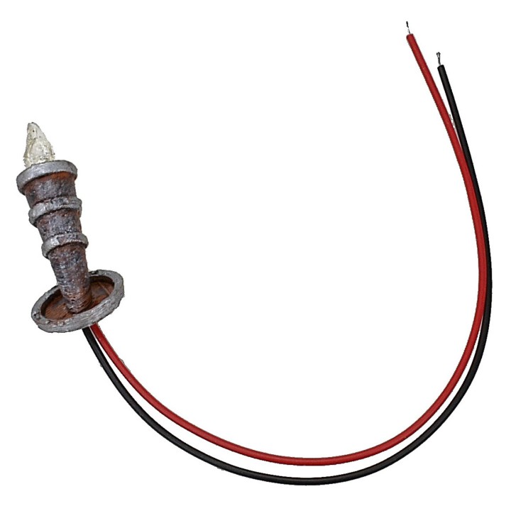 Antorcha h 4,7 cm parpadeante con led rojo 12 v.
