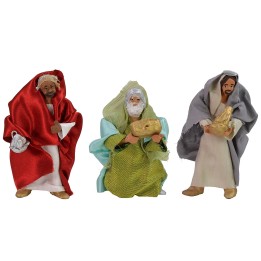 Set 3 Kings 11-12 cm fabric clothes