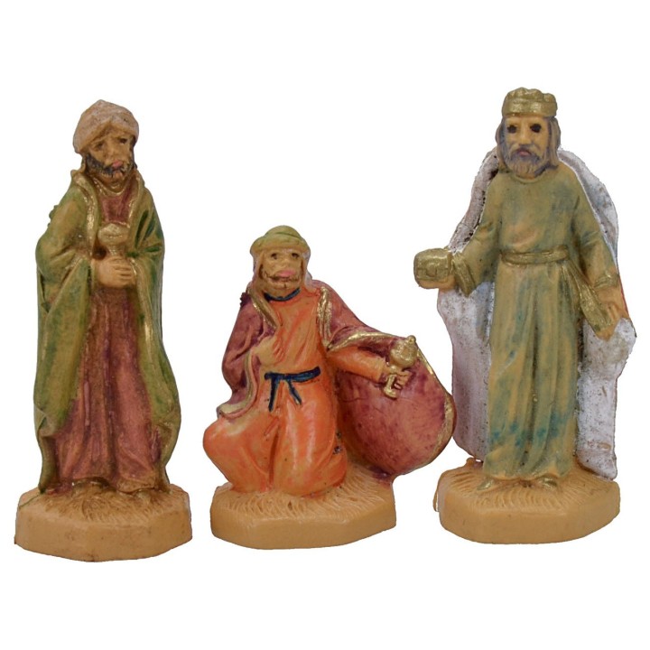 Conjunto de 4 cm de los tres Reyes Magos lux en PVC