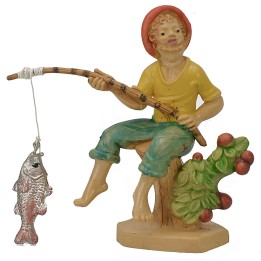 Cm 8 Pescatore lux con pesce
