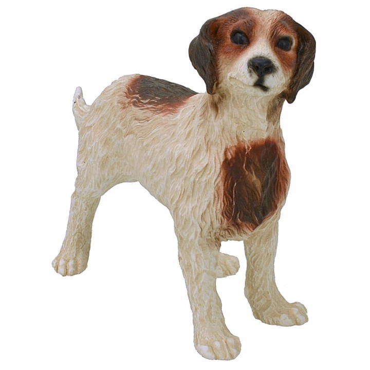Perro blanco y marrón para estatuas de 30 cm