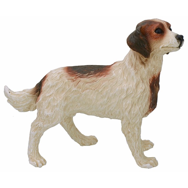 Perro blanco y marrón para estatuas de 30 cm