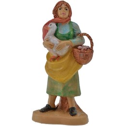 10 cm lujo Mujer con oca y cesta