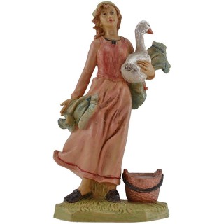 Mujer con oca en brazos serie Lux cm 20