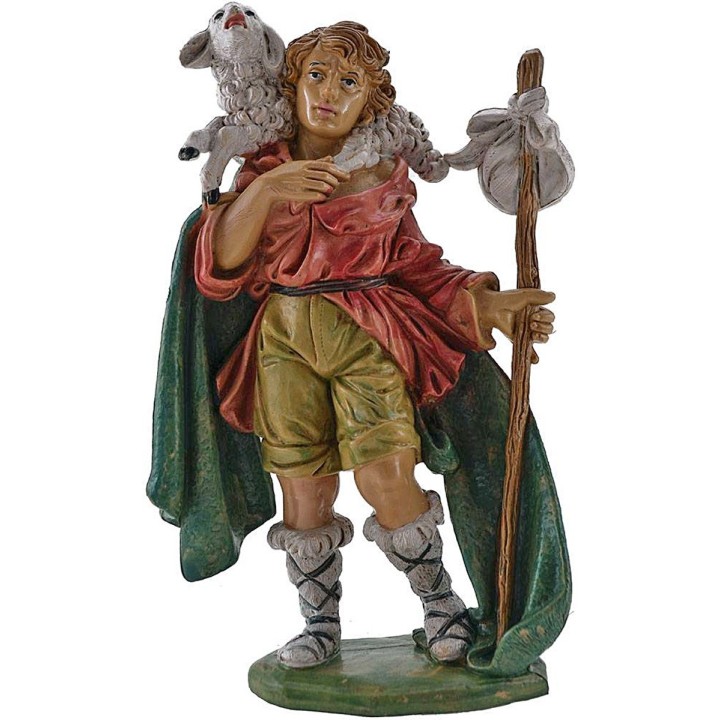 Shepherd with lamb on the shoulders 20 cm Euromarchi