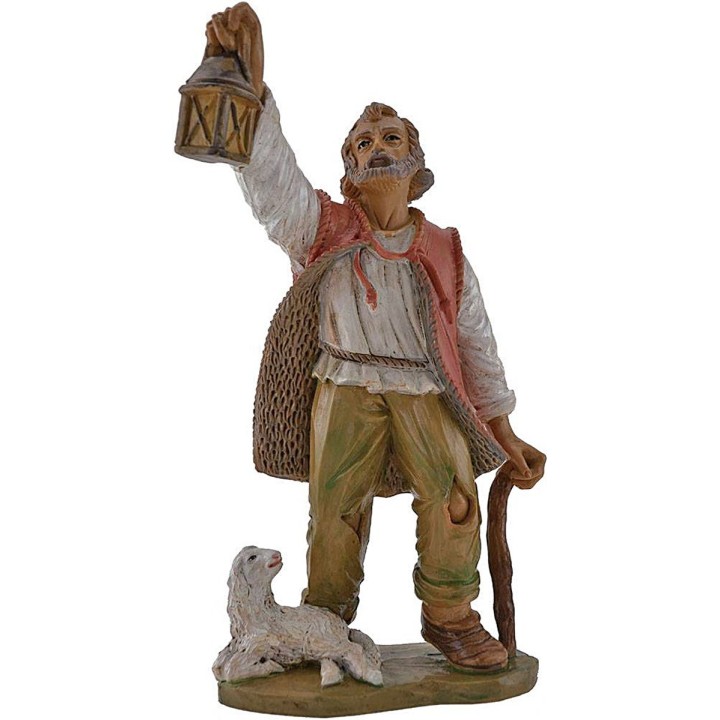 Shepherd with lantern and sheep 20 cm Euromarchi