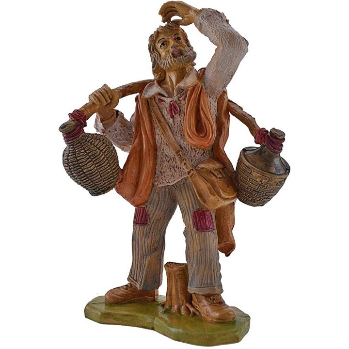 Man with demijohns on his shoulders 20 cm Euromarchi