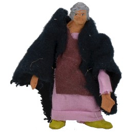 Mujer de pie de 9-10 cm con el brazo arriba-abajo.