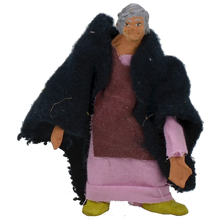 Mujer de pie de 9-10 cm con el brazo arriba-abajo.