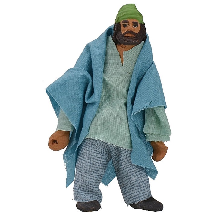 Jointed standing man with pierced hand 10-11 cm