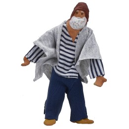 Uomo in piedi con busto e braccia snodate 12-13 cm