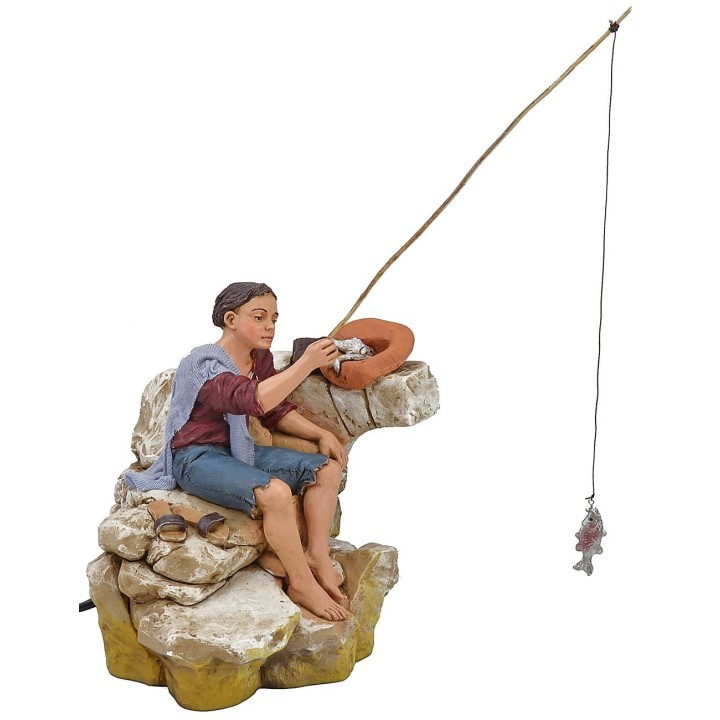 Fisherman in movement series 30 cm Pigini