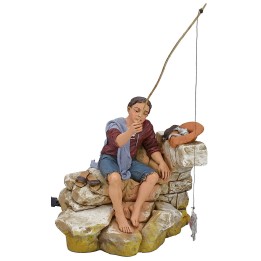 Fisherman in movement series 30 cm Pigini