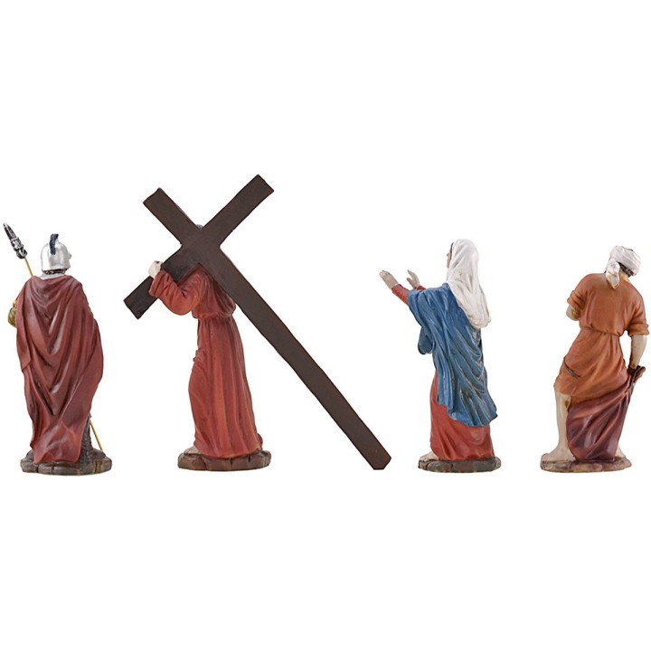 Salita al calvario con statue cm 12-13 h. 