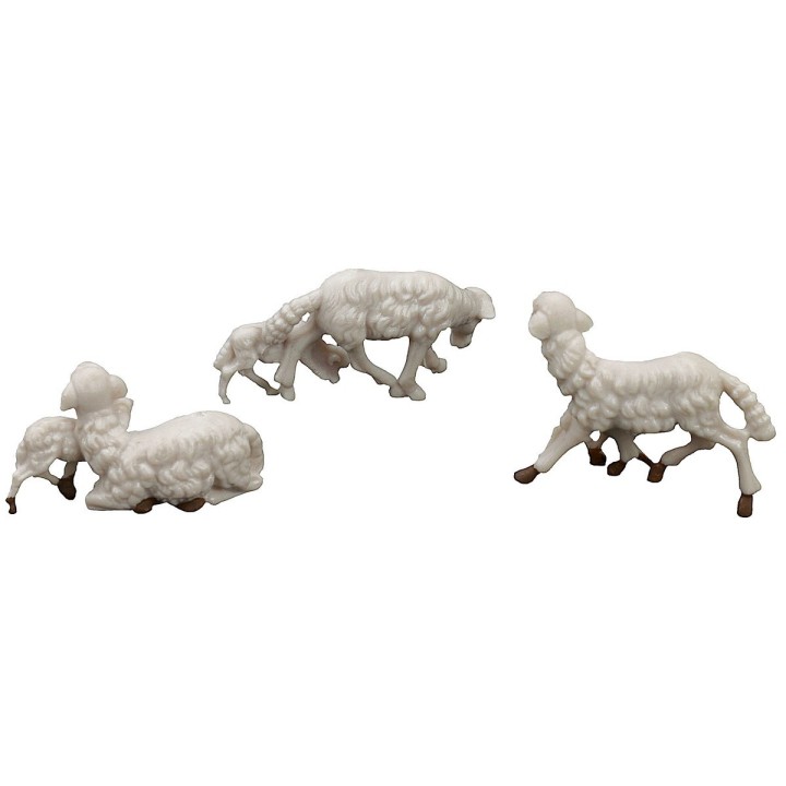 Set of 3 pvc sheep with lamb for 8-10 cm figures