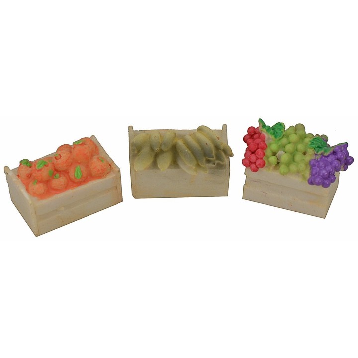 Set of 6 assorted resin fruit boxes cm 3x2x1,5 h