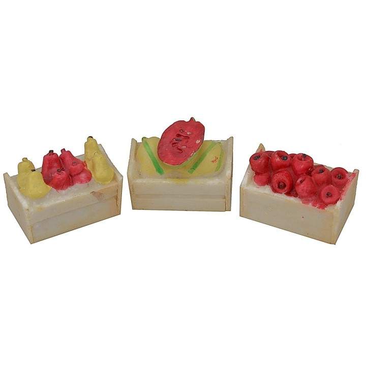 Juego de 6 cajas de frutas de resina surtidas de 3x2x1,5 cm h