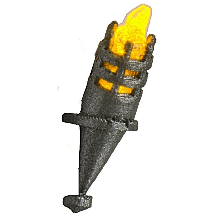 Flickering torch h 4,8 cm with 12 v yellow led.