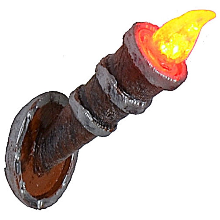 Flickering torch h 3,7 cm with 12 v red led.