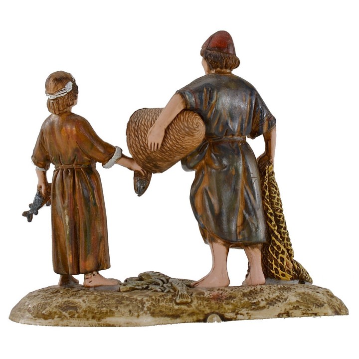 Pescatore con ragazzo 10 cm Landi Moranduzzo