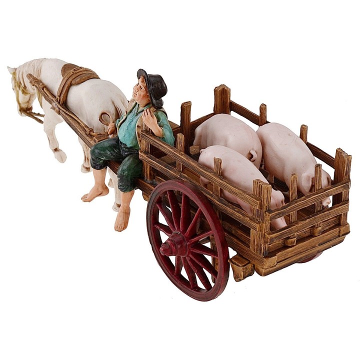 Carro con cerdos serie 10 cm Landi Moranduzzo