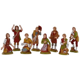 Set 8 personaggi per presepe 10 cm Landi Moranduzzo