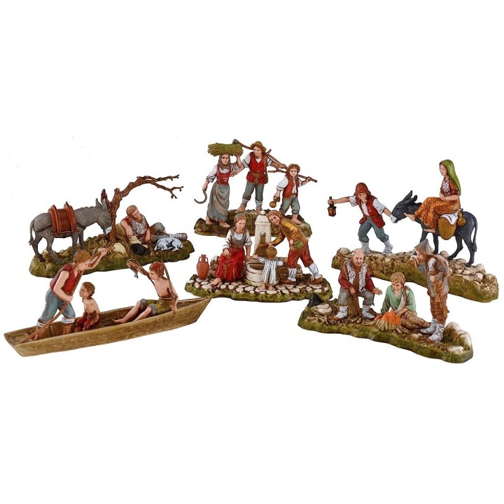 6 Grupos de estatuas 10 cm Landi Moranduzzo