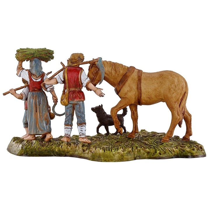 Contadini con cavallo 10 cm Landi Moranduzzo