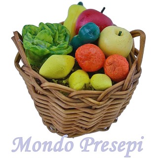 Cesta con frutas y verduras ø 3-3,5 cm