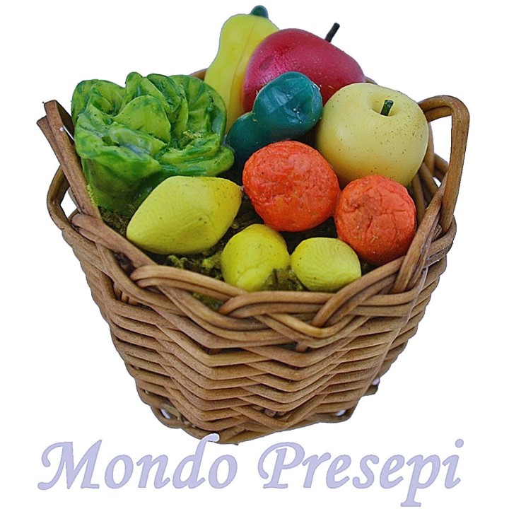 Cesta con frutas y verduras ø 3-3,5 cm