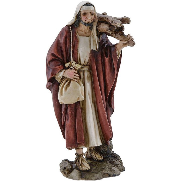 Pastor con leña Landi Moranduzzo 15 cm en resina